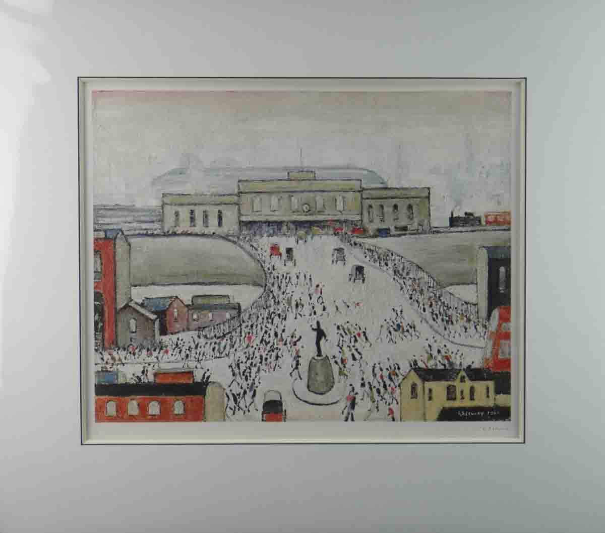 Lowry Station Approach, Print, Signed Print, L.S.Lowry