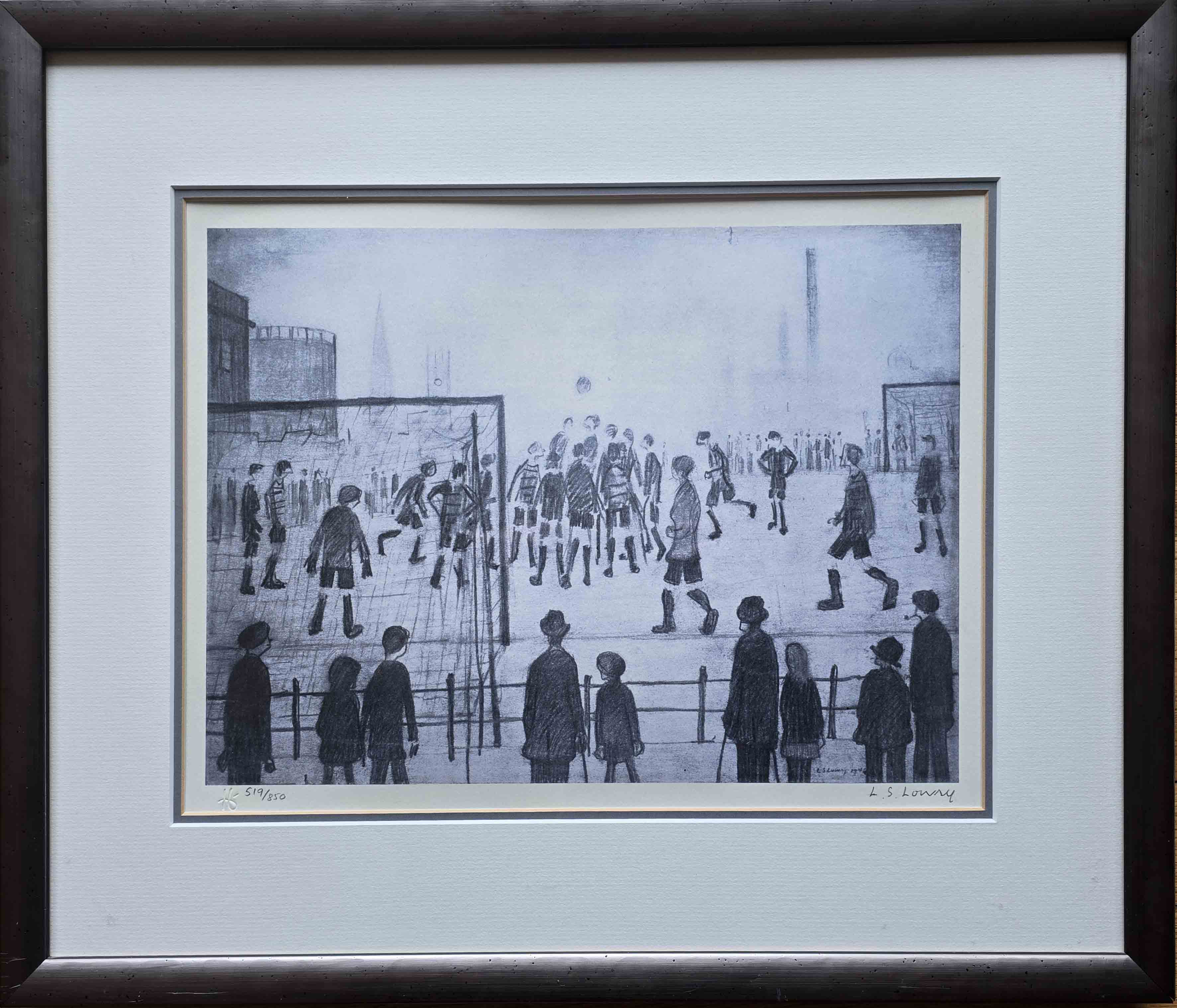 lowry, signed limited edition print, The Football Match