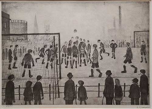 lowry, signed prints, football match