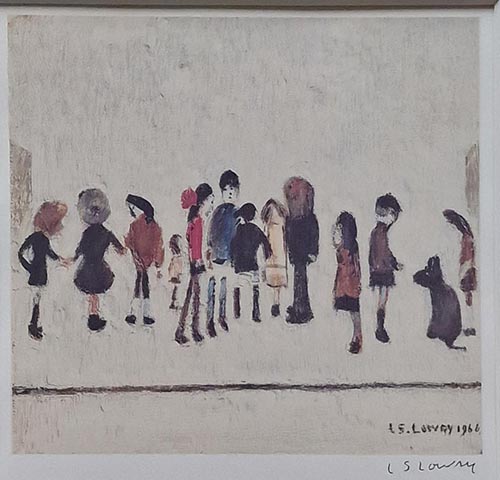 lowry, signed, prints, group of children