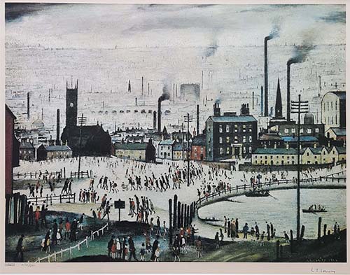 Industrial town, lowry signed print