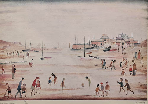 lowry, signed, prints, on the sands