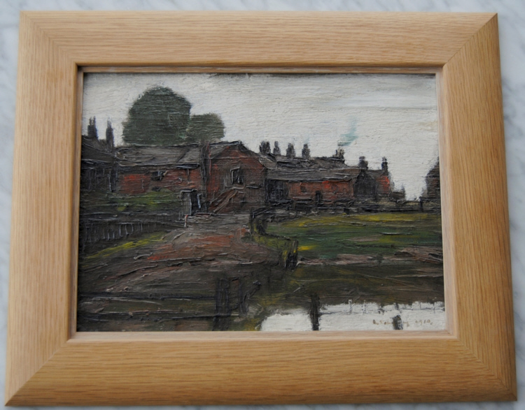 lowry askew's farm pendlebury original oil painting framed