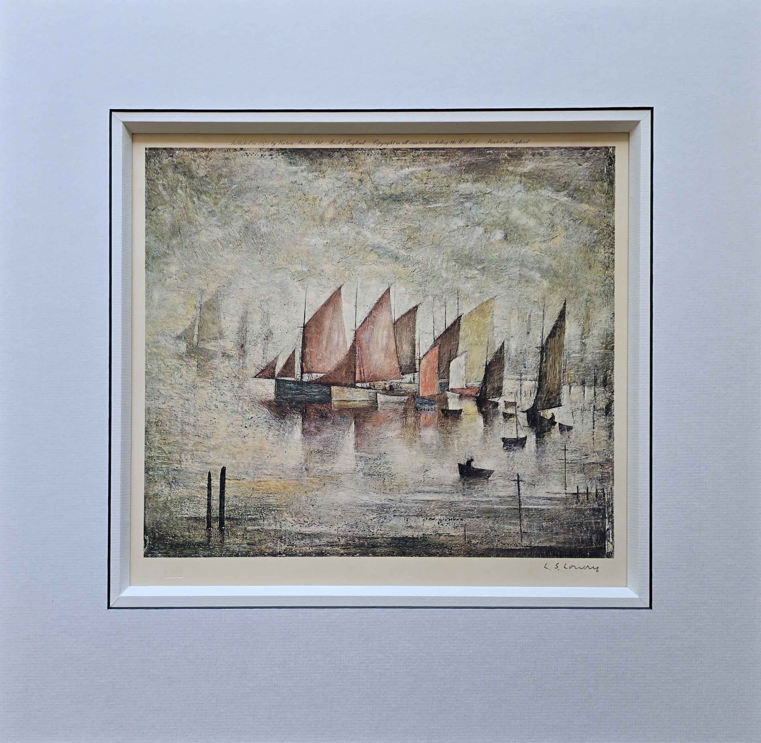 lowry, Sailing Boats, signed print lslowry