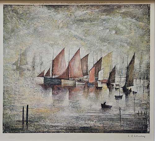 lowry, signed, prints, sailing boats