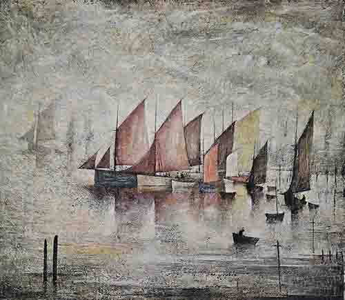 lowry, signed, prints, sailing boats